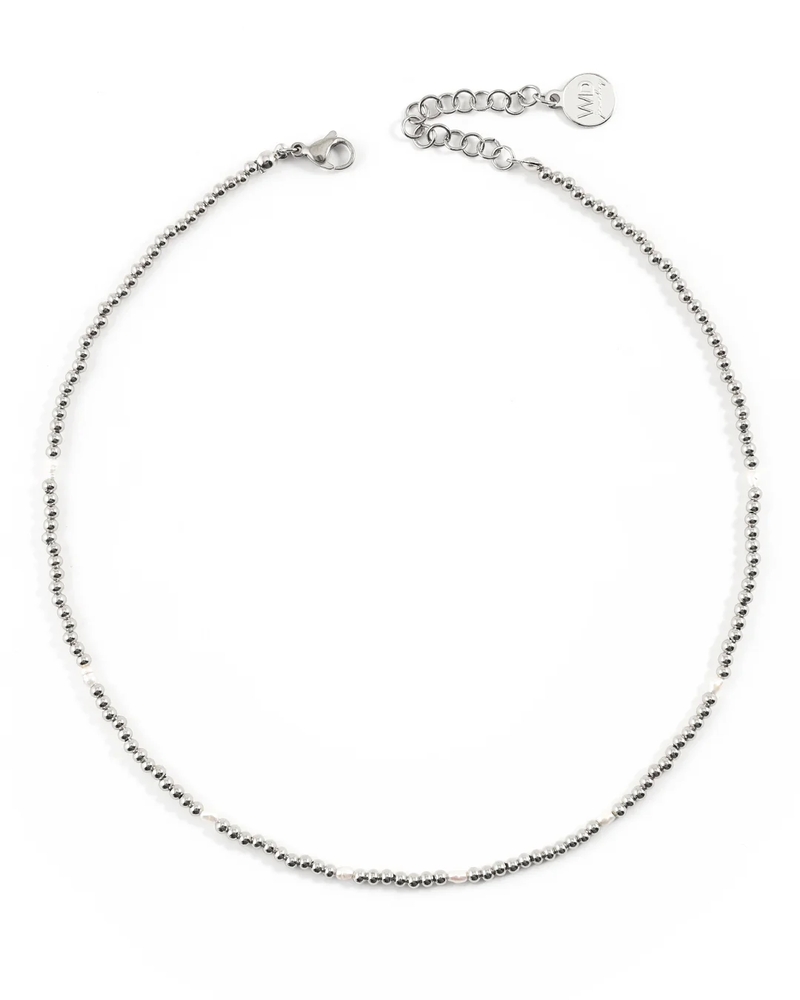 Collier Alize, perles d’eau douce, acier inoxydable - ALIZE-SILVER - Welldunn