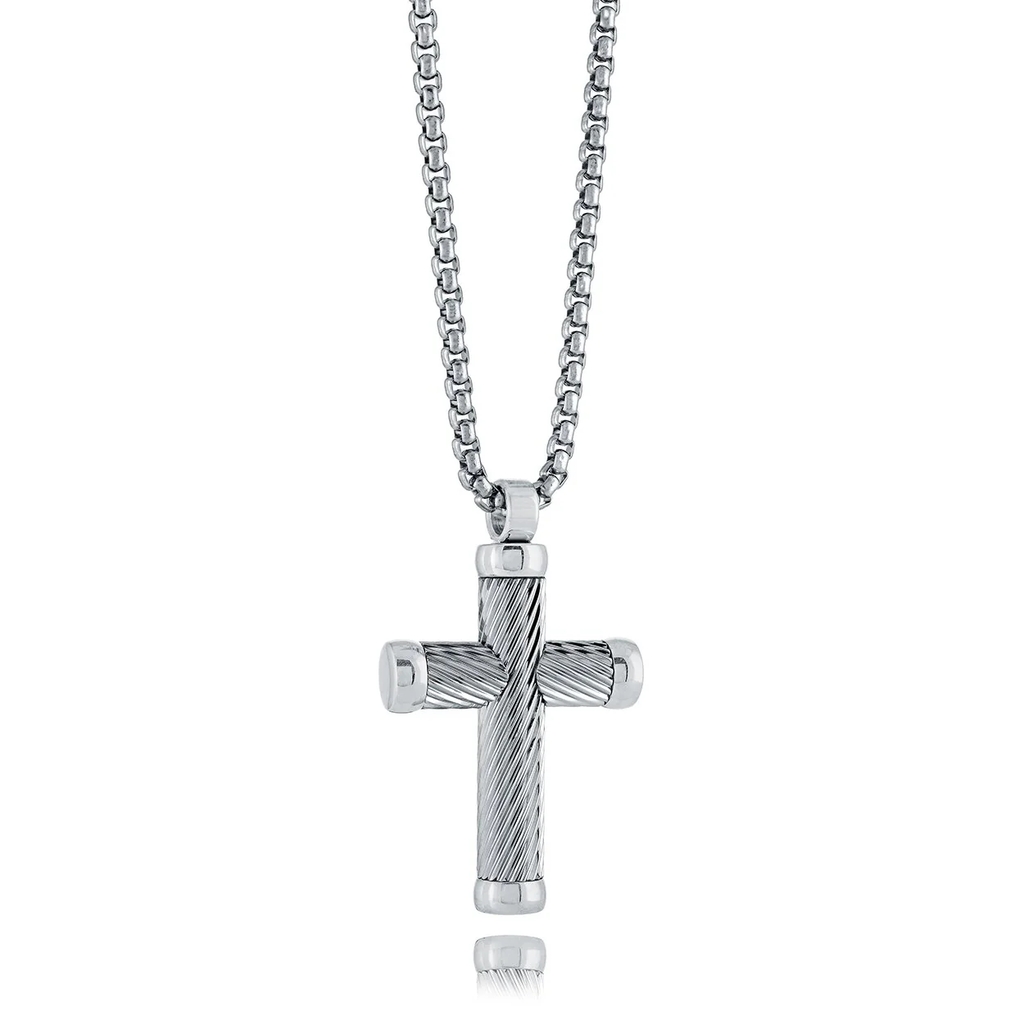 Pendentif croix, acier inoxydable