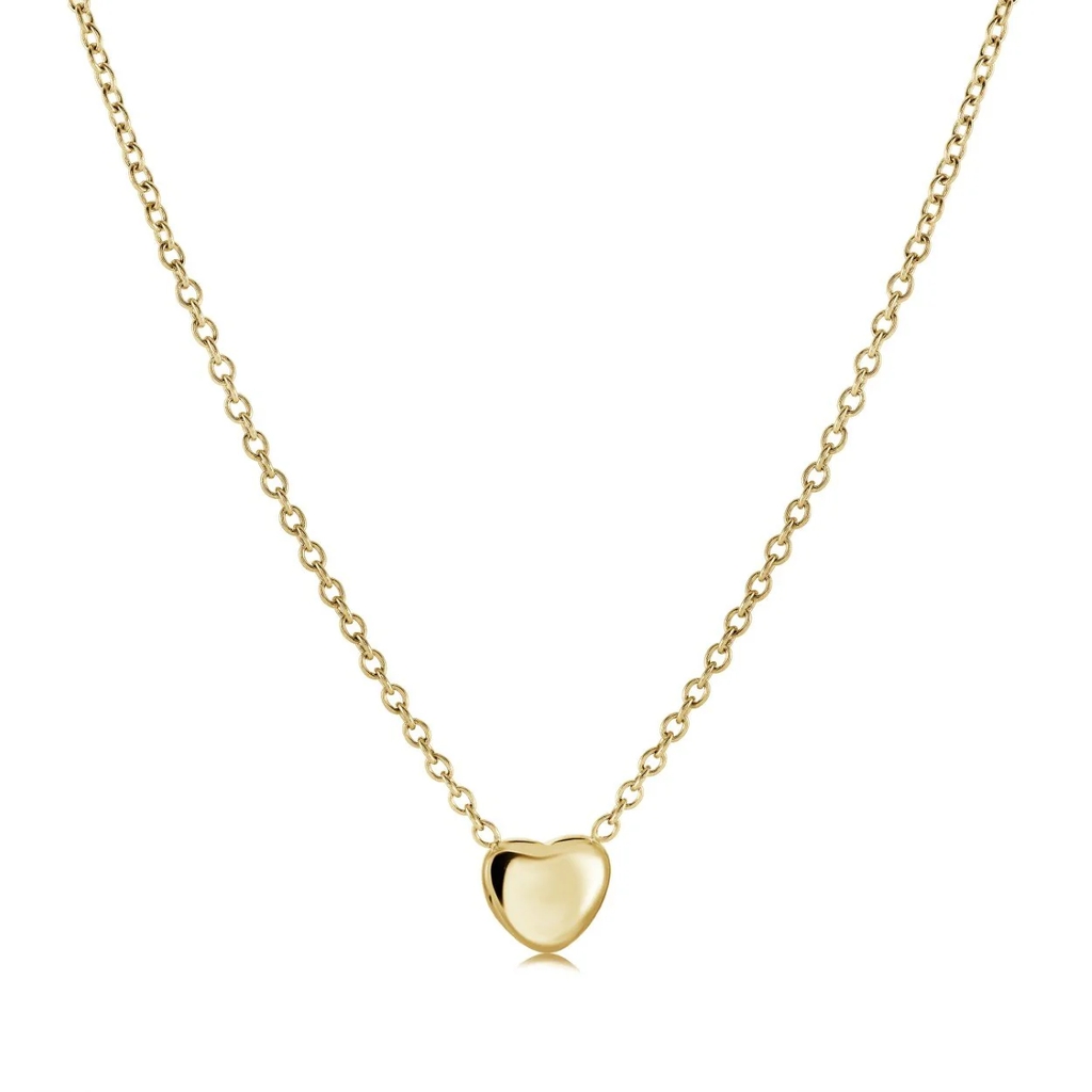 Collier coeur bombé, acier inoxydable