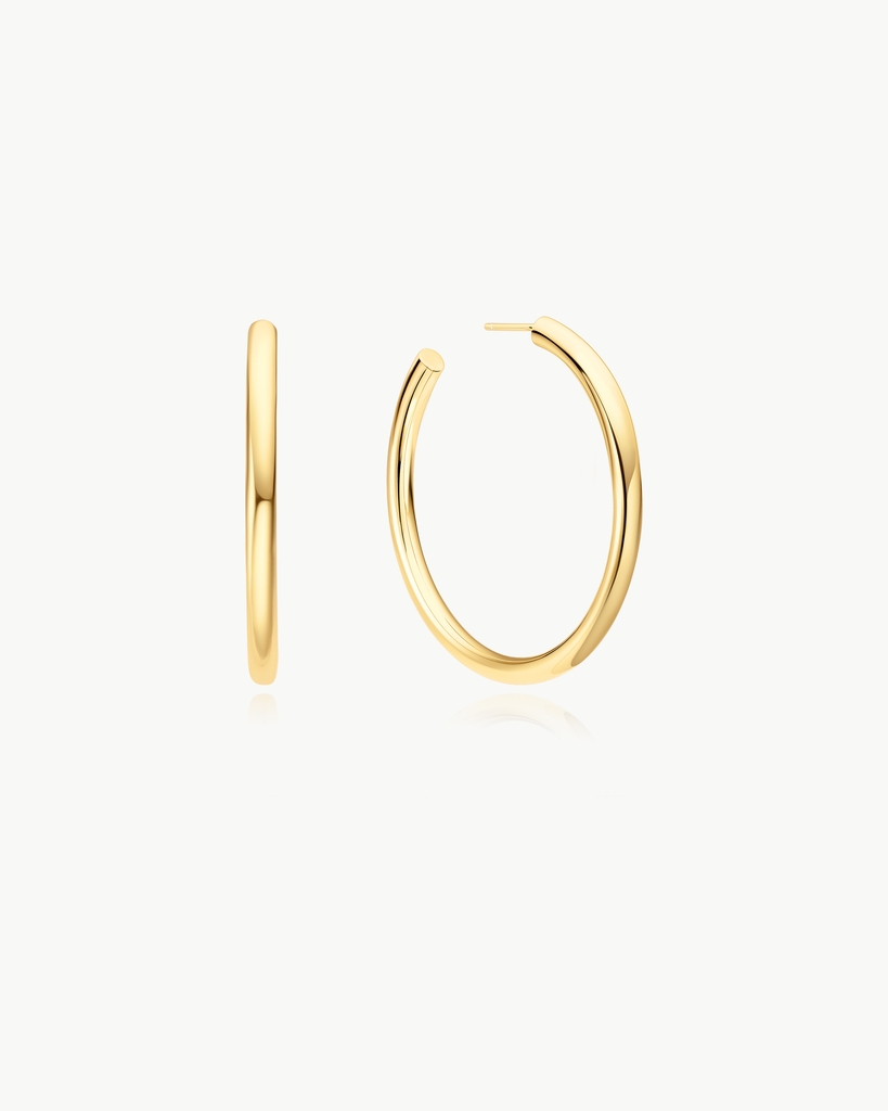 Anneaux surdimensionné tubes classique, argent