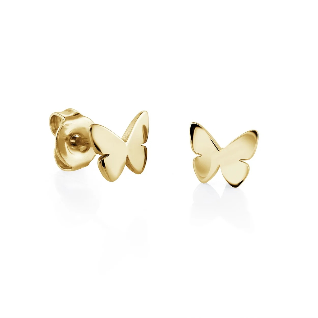 Boucles d'oreilles fixes papillons, acier inoxydable