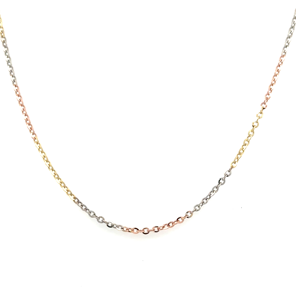 Chaine rolo, or 3 tons (jaune, blanc et rose) 10 carats