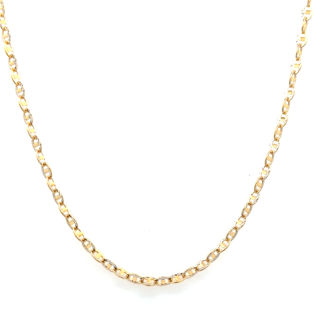 Chaîne mailles marine, or jaune 10 carats