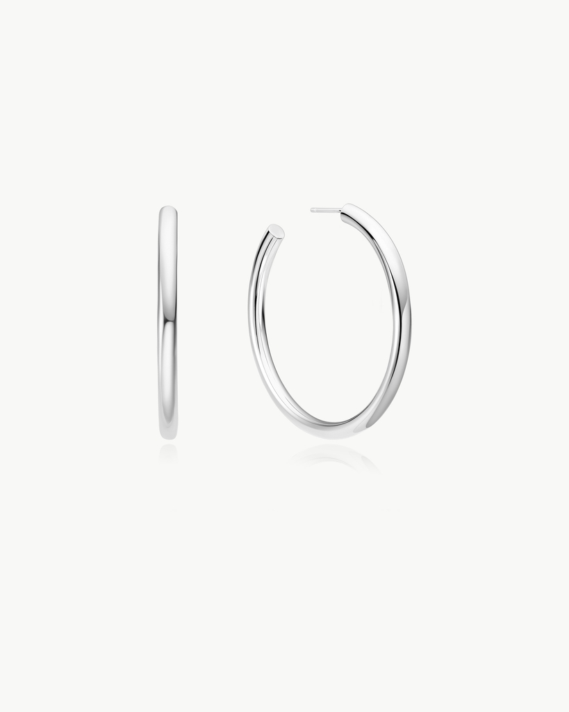 Anneaux surdimensionné tubes classique, argent