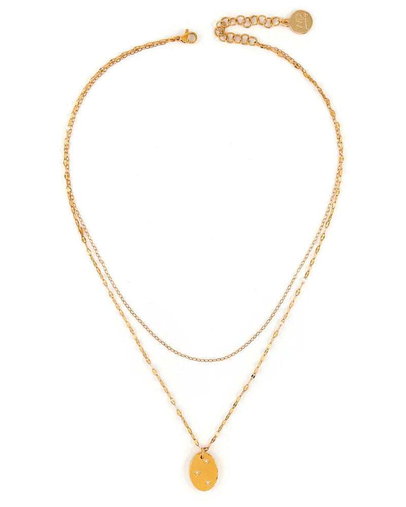 Collier 2 rangs Zephira, argent, zircons incolores - ZEPHIRA-GOLD - Welldunn