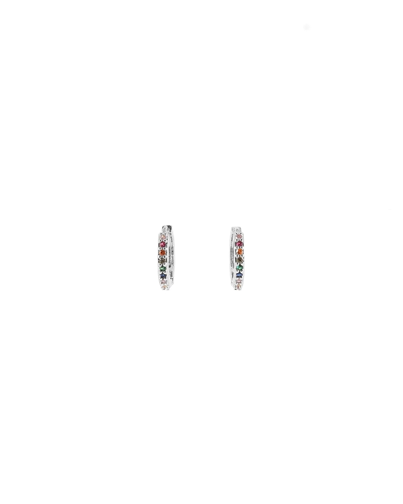 Boucles d’oreilles Caravina, zircons arc-en-ciel - CARAVINA-SILVER - Welldunn