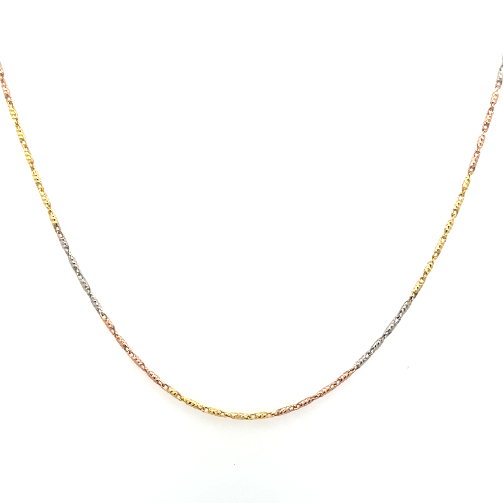 Chaîne or 3 tons (jaune, blanc et rose) 10 carats