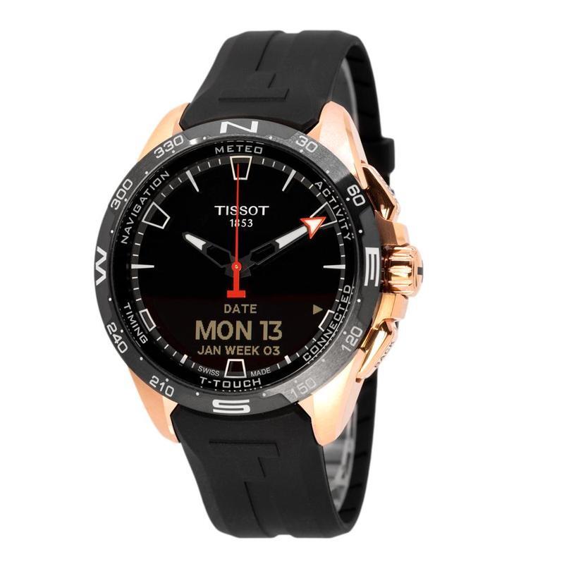 Montre T-Touch Connect Solar, silicone noir, titane