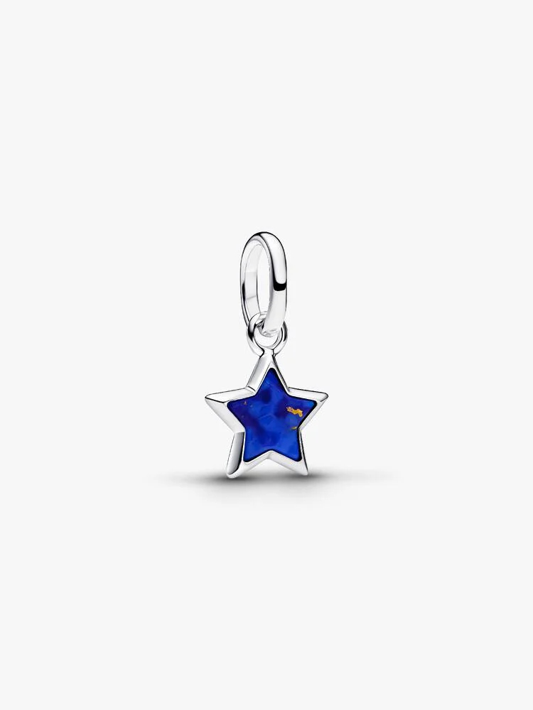 Bille mini étoile, argent, lapis lazuli synthétique