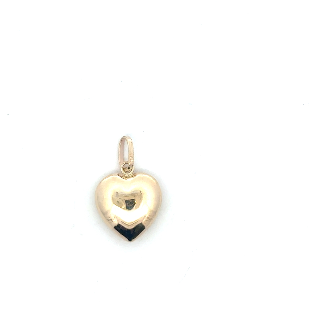 Pendentif coeur bombé, or jaune 10 carats