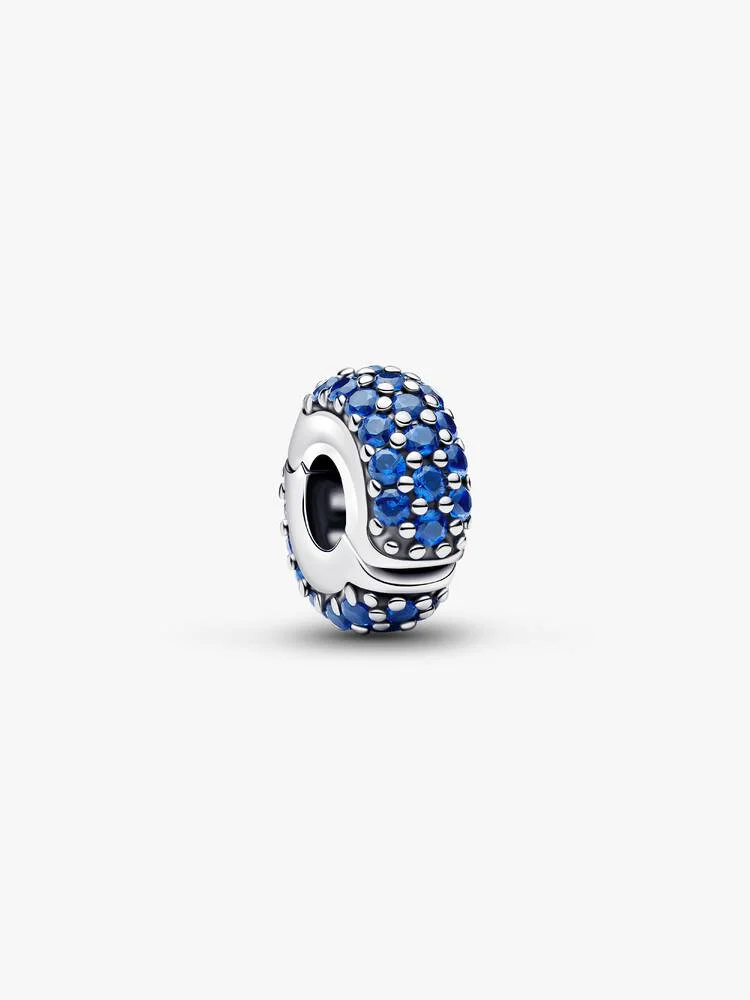 Clip sterling silver, crystals bleus