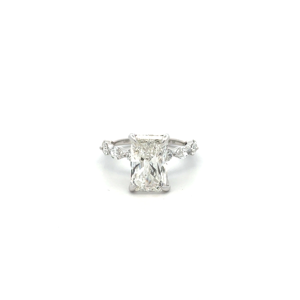 Bague or blanc 10 carats, 500 points de diamant de laboratoire total, VS1/F, certificat