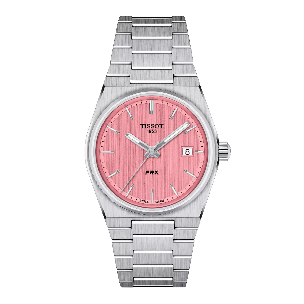 Montre PRX, acier inoxydable, fond rose