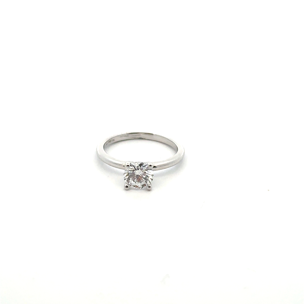 Bague solitaire, or blanc 14 carats, diamant de laboratoire de 103 points, VVS2/D, certificat