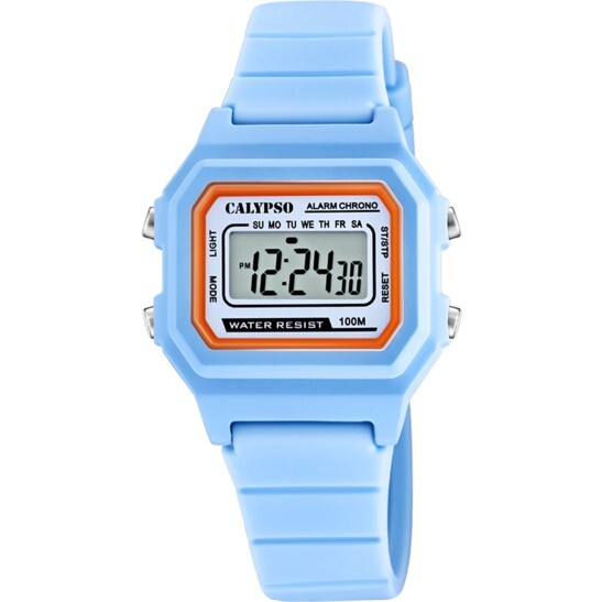 Montre silicone bleu et orange 