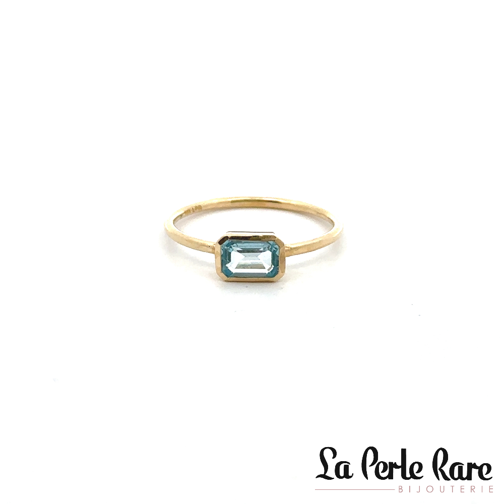Ring, 10k yellow gold, blue topaz - ST49141TO - Pure Romance