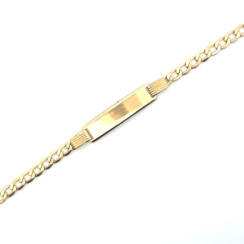 Bracelet d'identité gourmette, or jaune 10 carats