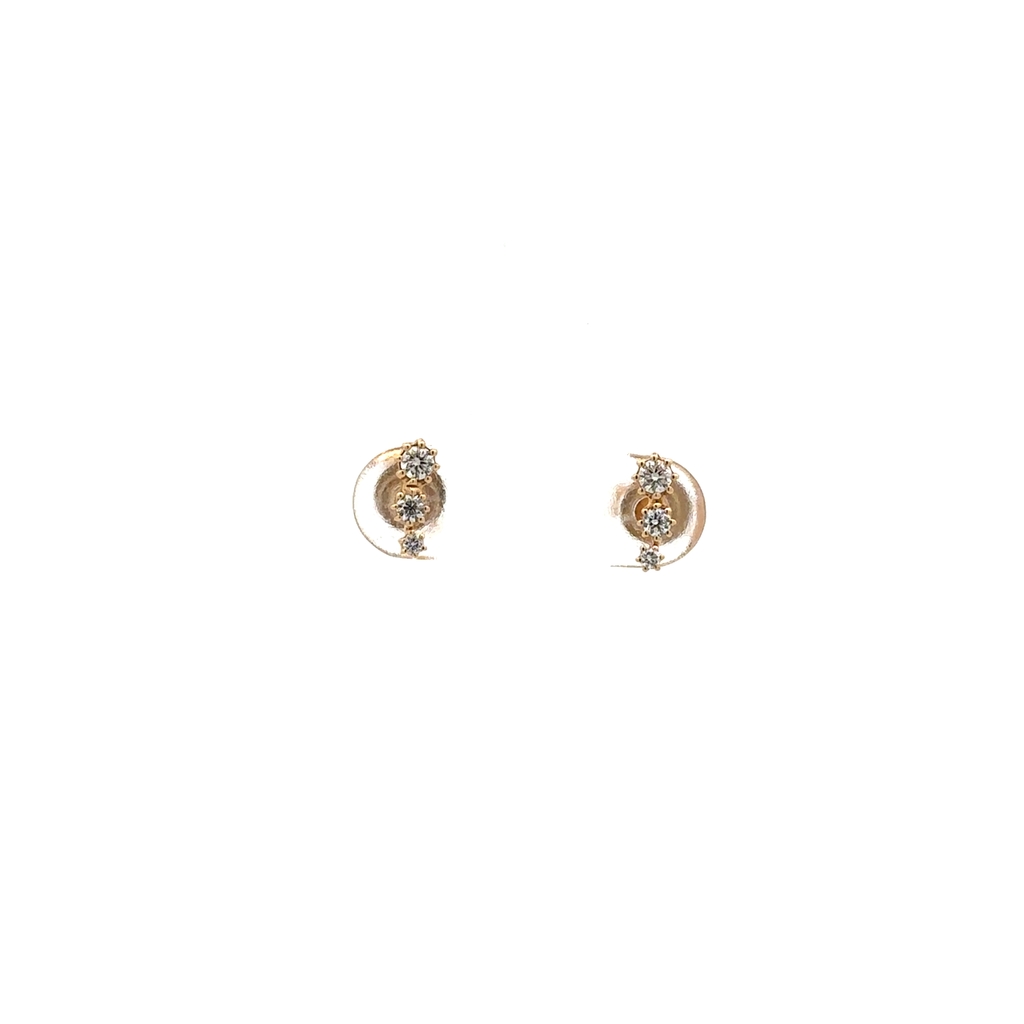 14k Yellow Gold Stud Earrings, 21 pts Diamonds - 266928 - Majolie