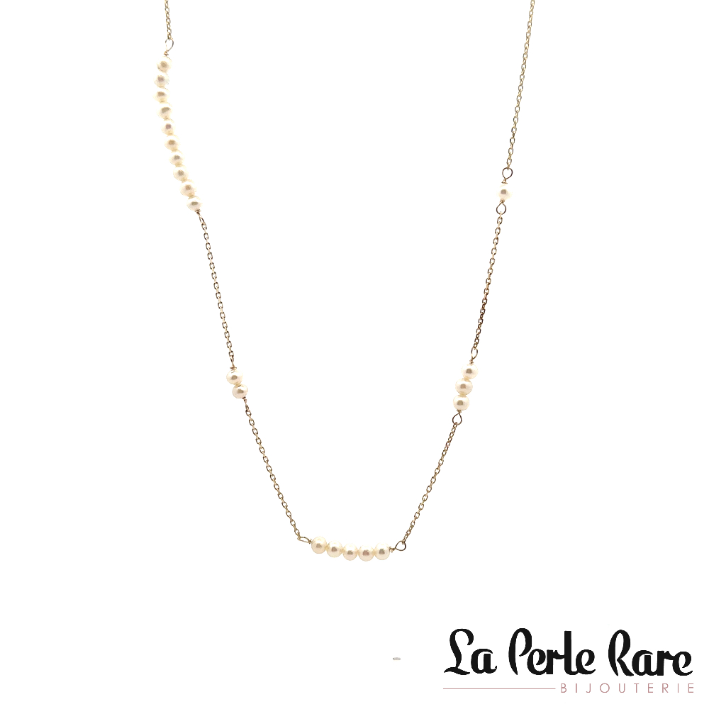 Necklace, 10k yellow gold, 3 mm freshwater pearls - GA4466 - Pure Romance