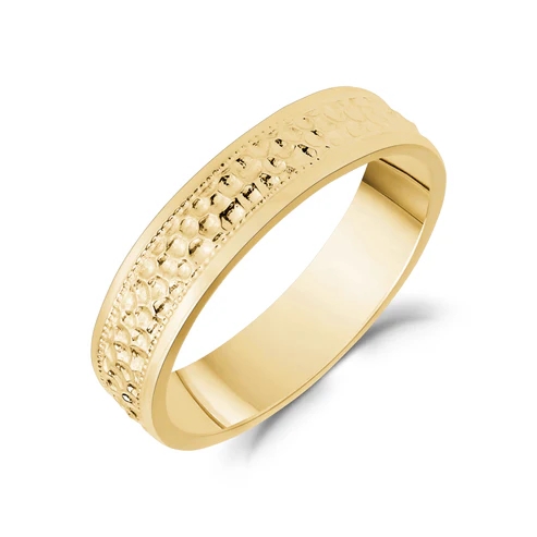 Jonc texturé, acier inoxydable doré, 5.5 millimètres