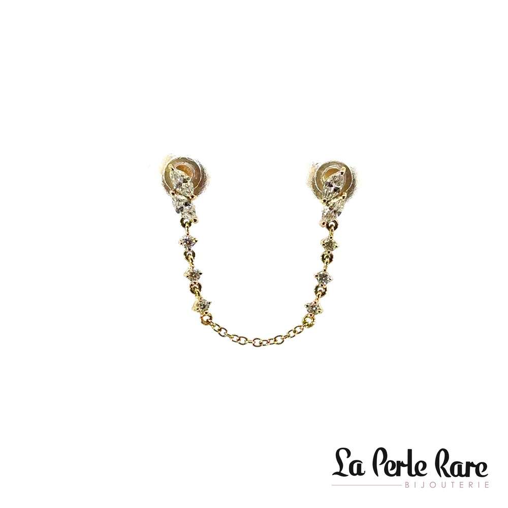 Single 14k Yellow Gold Stud Earring, 33 pts Diamonds - 269576 - Majolie