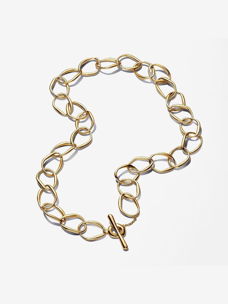 Collier métal unique plaqué d'or 14 carats