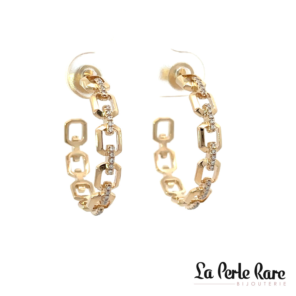 Yellow Gold 14k Diamond Hoop Earrings 12 pts - 292379 - Majolie