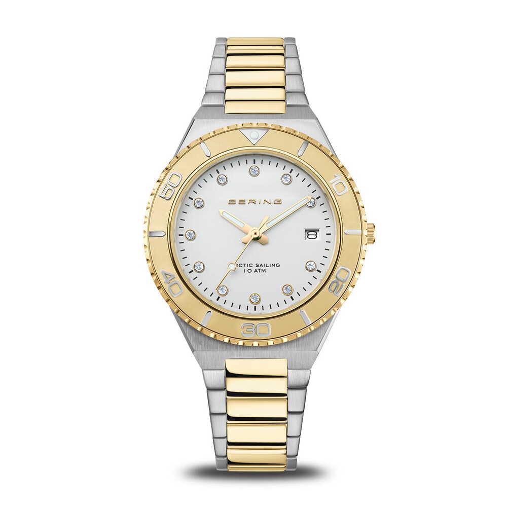Two-tone white/yellow steel watch – BERING - 18936-710 - Bering