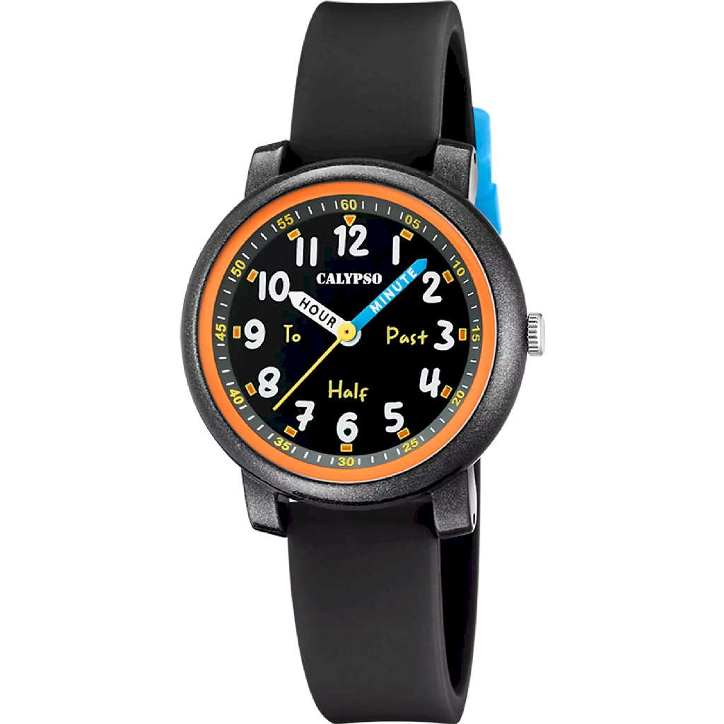 Montre silicone noir, fond noir