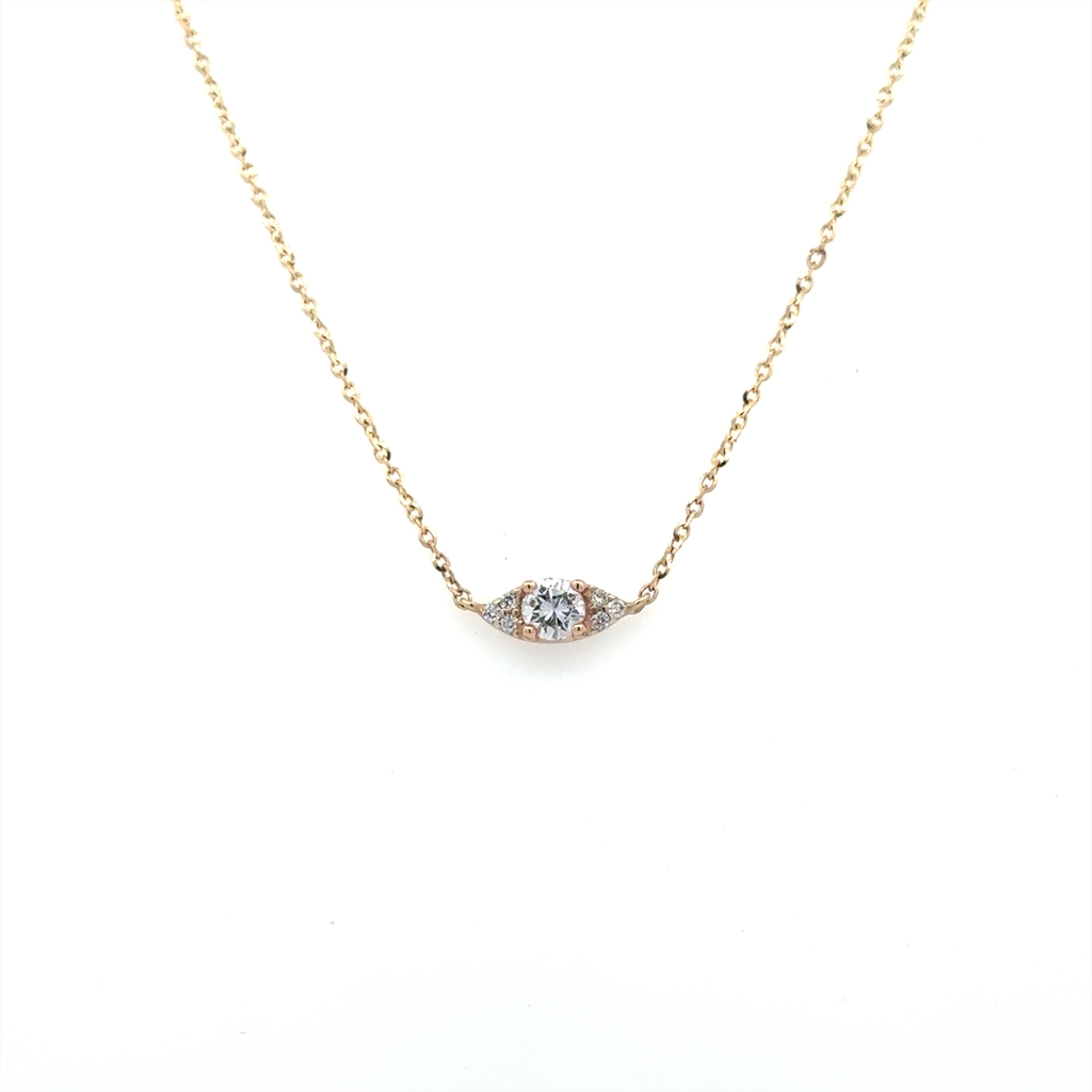 Collier or jaune 10 carats, 34 points de diamant total