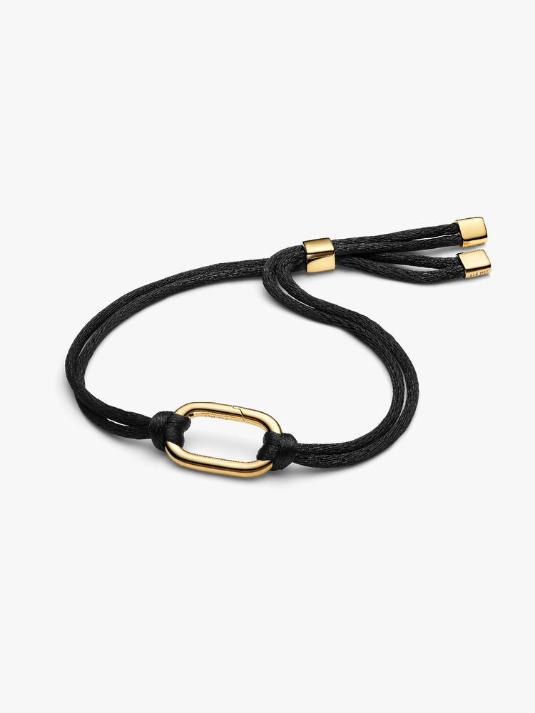Bracelet cordon black à maillons ouvrants, sterling silver
