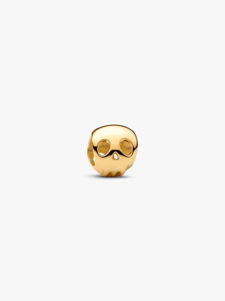 Bille mini crâne, métal unique plaqué d'or 14 carats