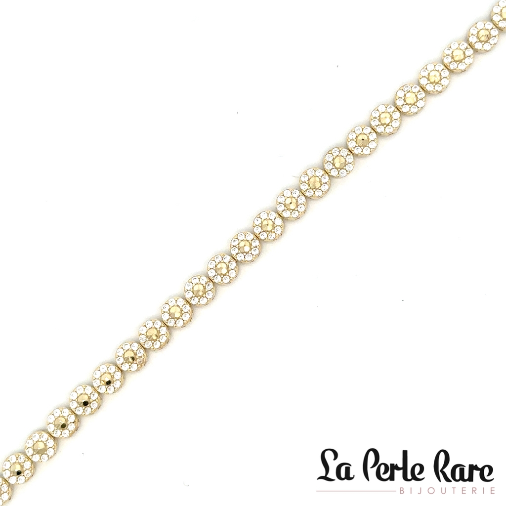 Women’s 10K Yellow Gold Bracelet with Clear Zircons - LPR-2938-7.5 - Exclusivity