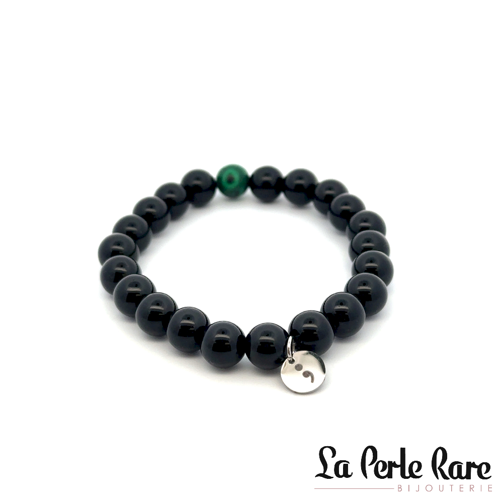 Suicide Prevention Bracelet, Lava Stones, Malachite - LPR-2673-8.5 - Exclusivity