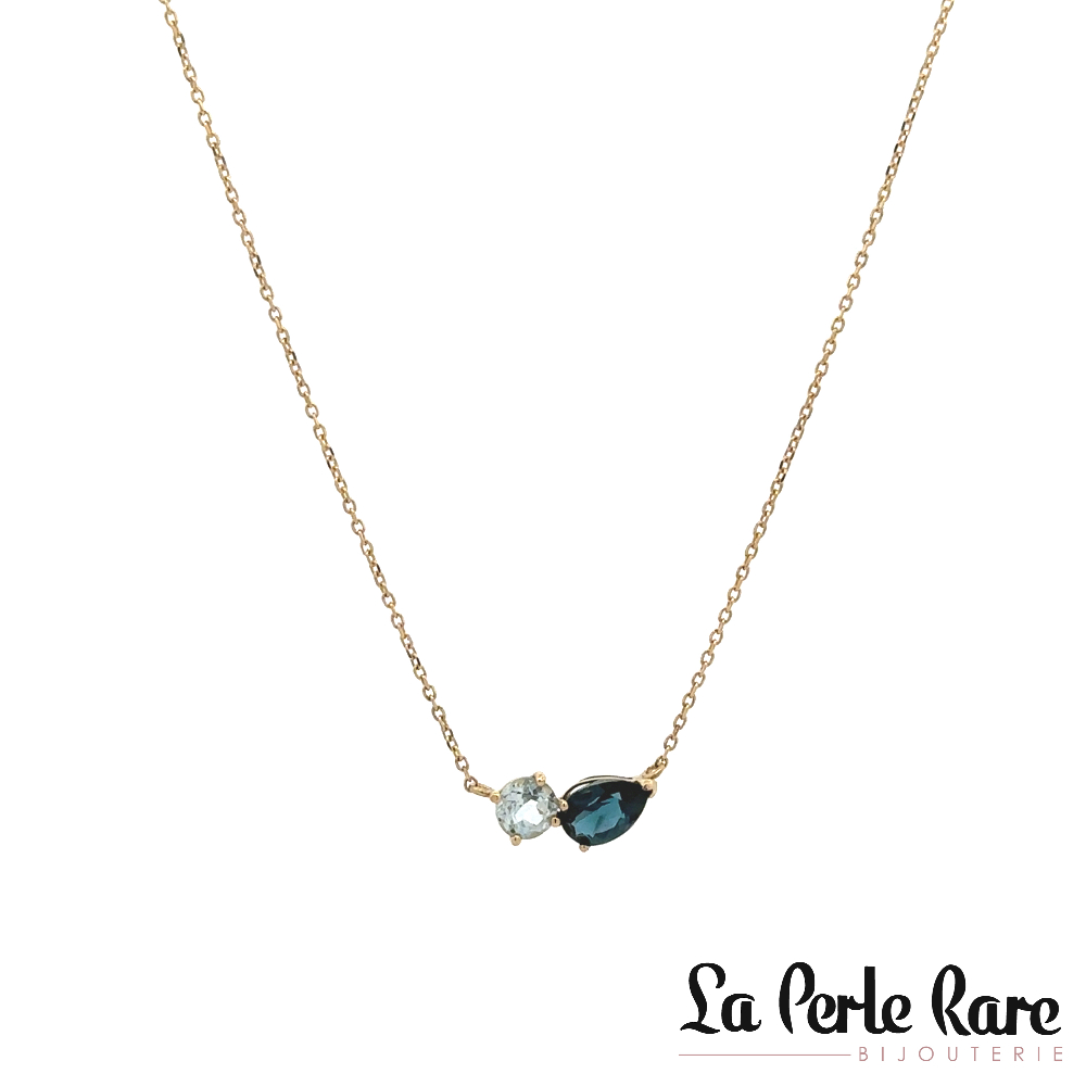 Necklace, 10k yellow gold, blue topaz stones - GA48360TTL - Pure Romance