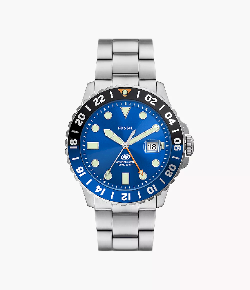 FS5991 GMT Blue Dial Stainless Steel Watch - FS5991 - Fossil