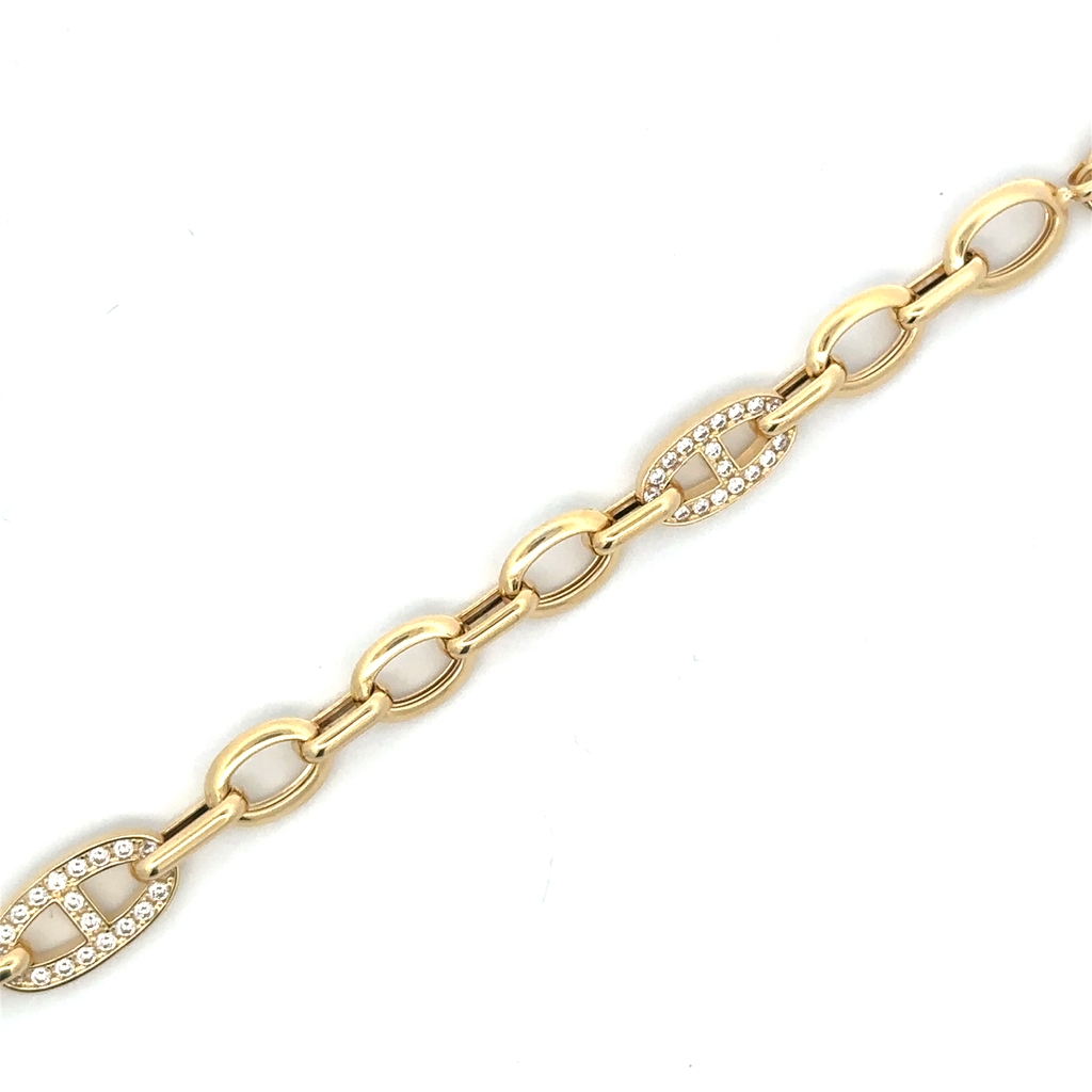 10k yellow gold bracelet with clear cubic zirconia - LPR-2942-7.5 - Exclusivity