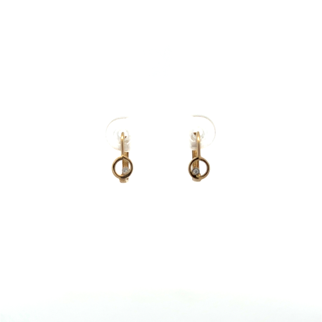 Anneaux or jaune, zircons