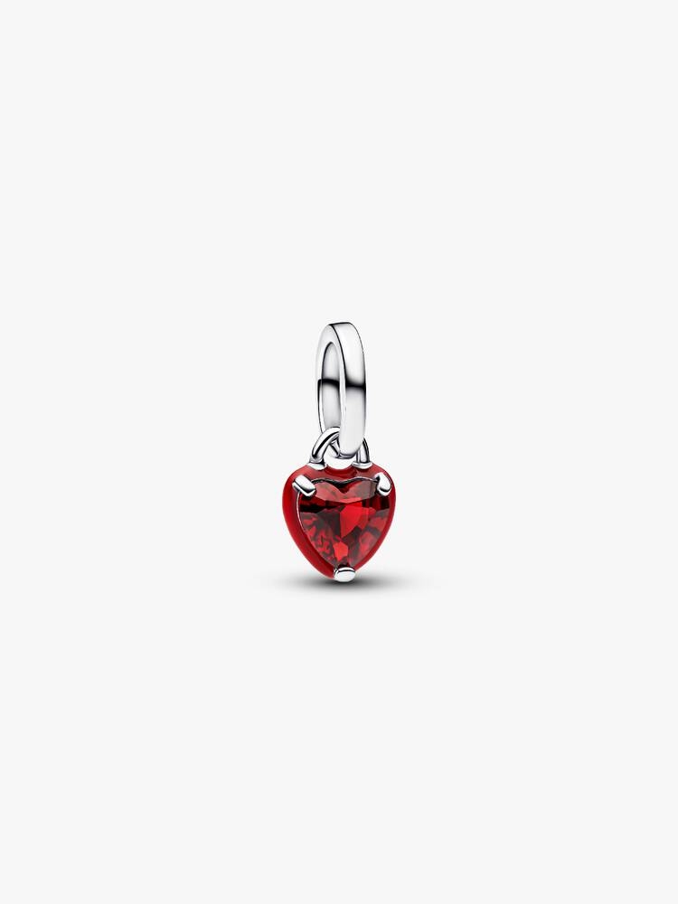 Bille coeur chakra, argent, cristal rouge, Pandora Me
