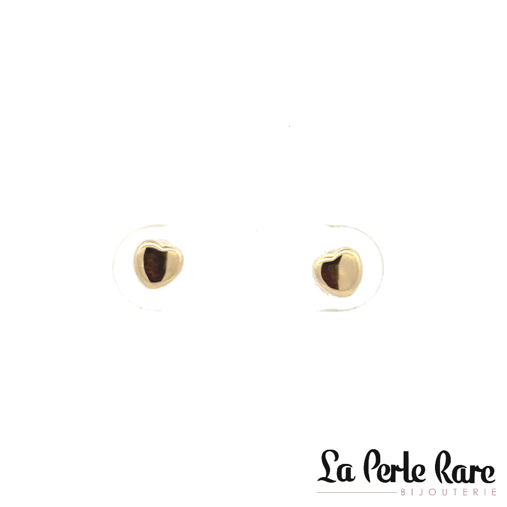 Screw-back heart stud earrings 10K yellow gold - 3823-1J - Exclusivity
