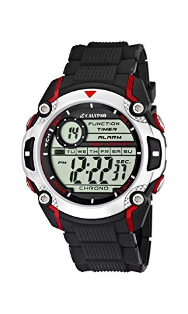 Montre silicone noir/rouge