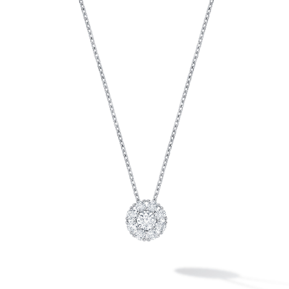 Birks Snowflake Pendant, 18K White Gold, 46 Points of Diamonds