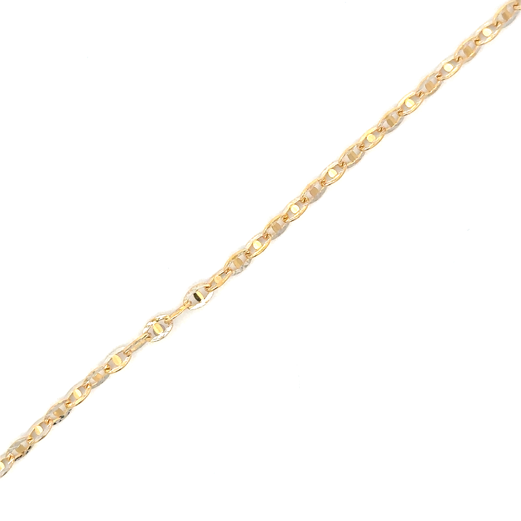 Bracelet mailles marine, or 2 tons (jaune et blanc) 10 carats