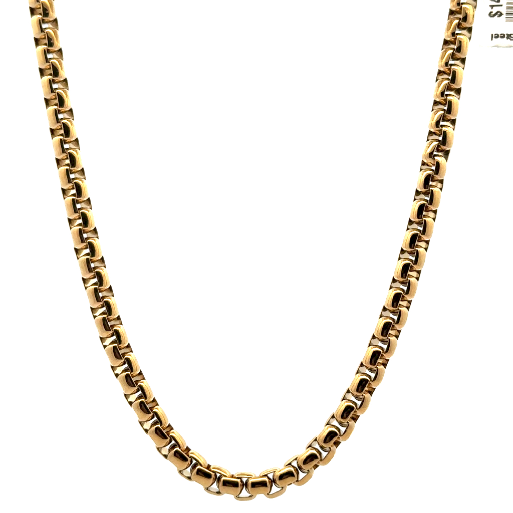 Chaîne vénitienne ronde, acier inoxydable doré