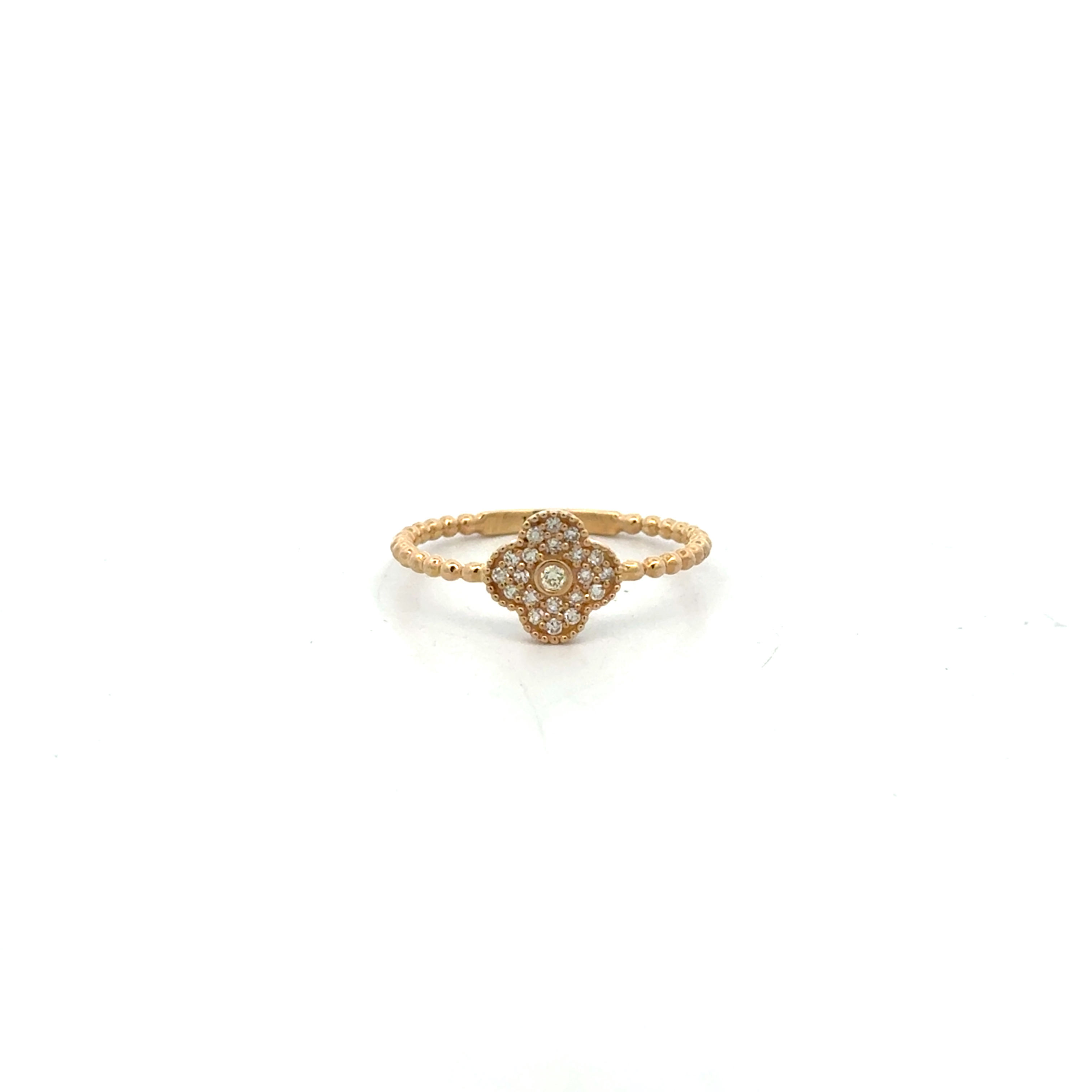 Bague de style Van Cleef, or jaune 10 carats, 15 points de diamant total