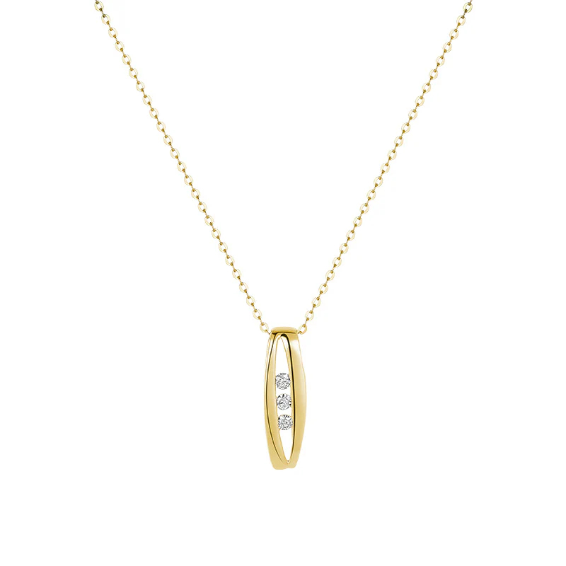 Pendentif, or jaune 10 carats, diamants