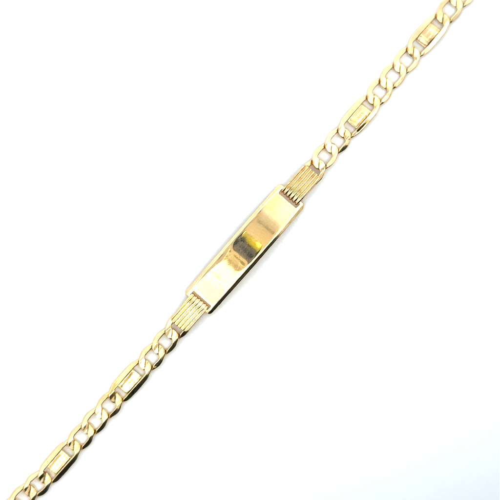 Bracelet d'identité de style Versace, or jaune 10 carats