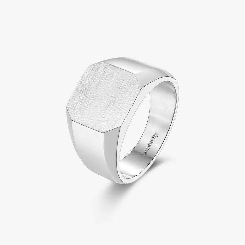 Bague chevalière Ink, acier inoxydable
