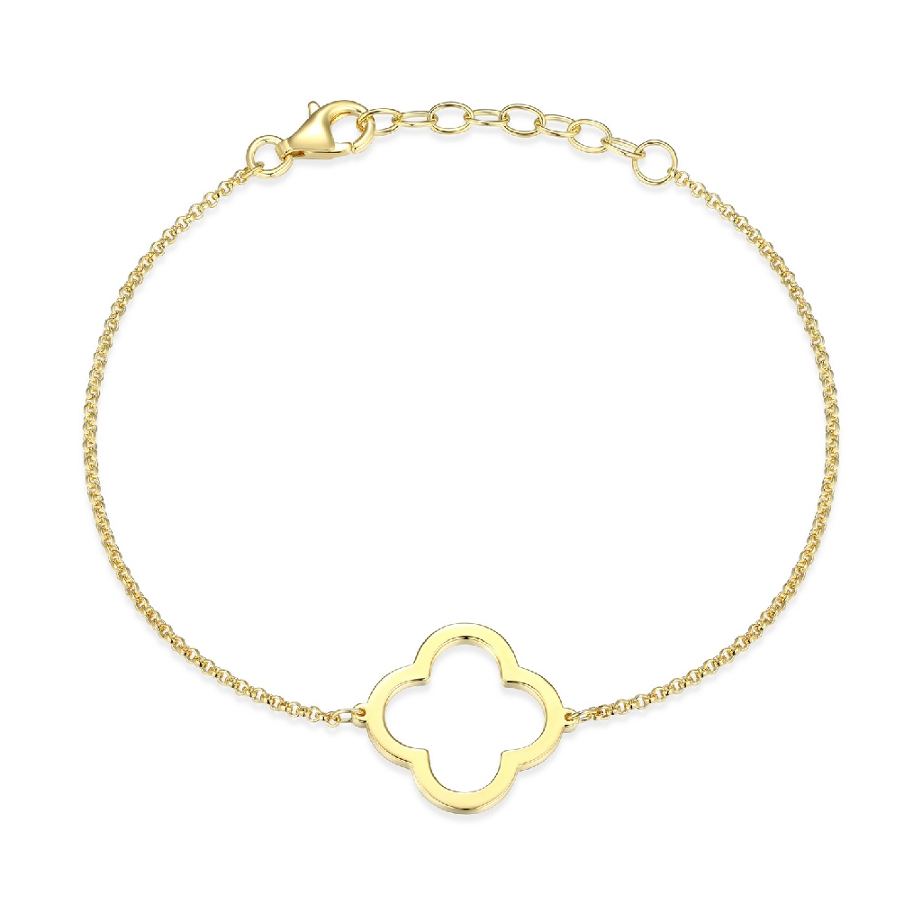 bracelet van cleef style, silver yellow gold finish 18 karats