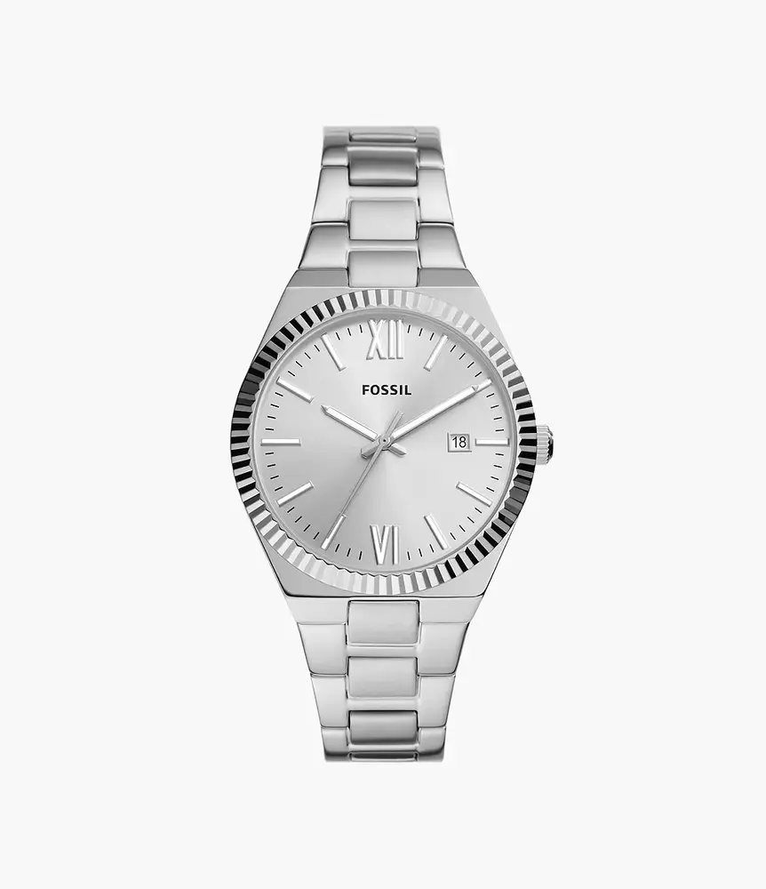 Scarlette Stainless Steel Watch, Silver Tone - ES5300 - Fossil